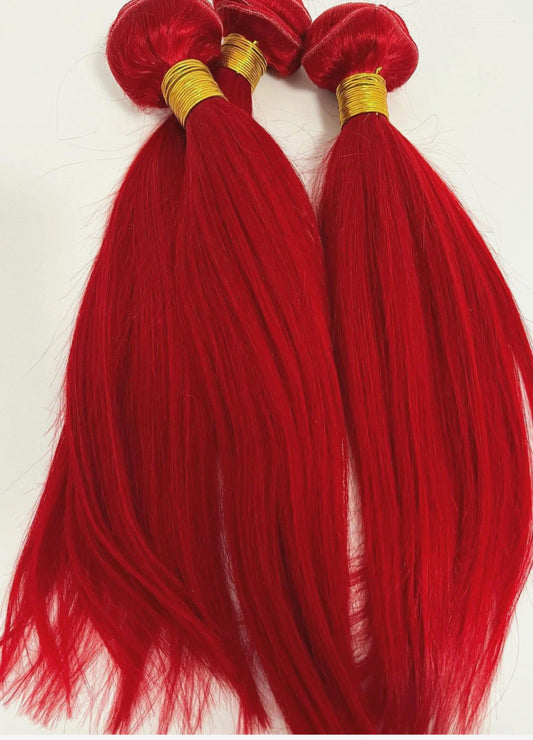 24” HUMAN HAIR RED
